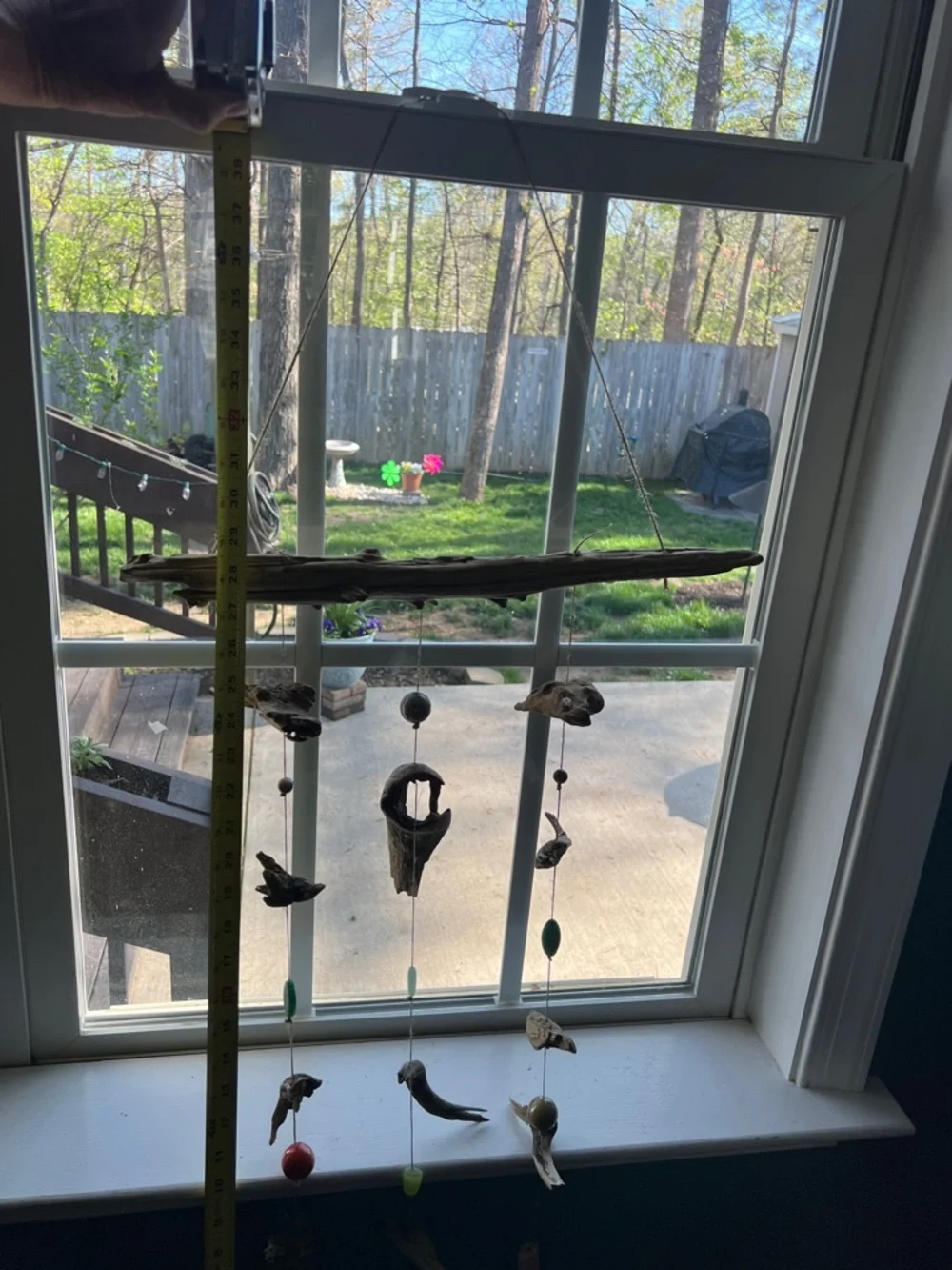 Wind hanging decor handmade using driftwood and fro Potomac River - Picture 6 of 15